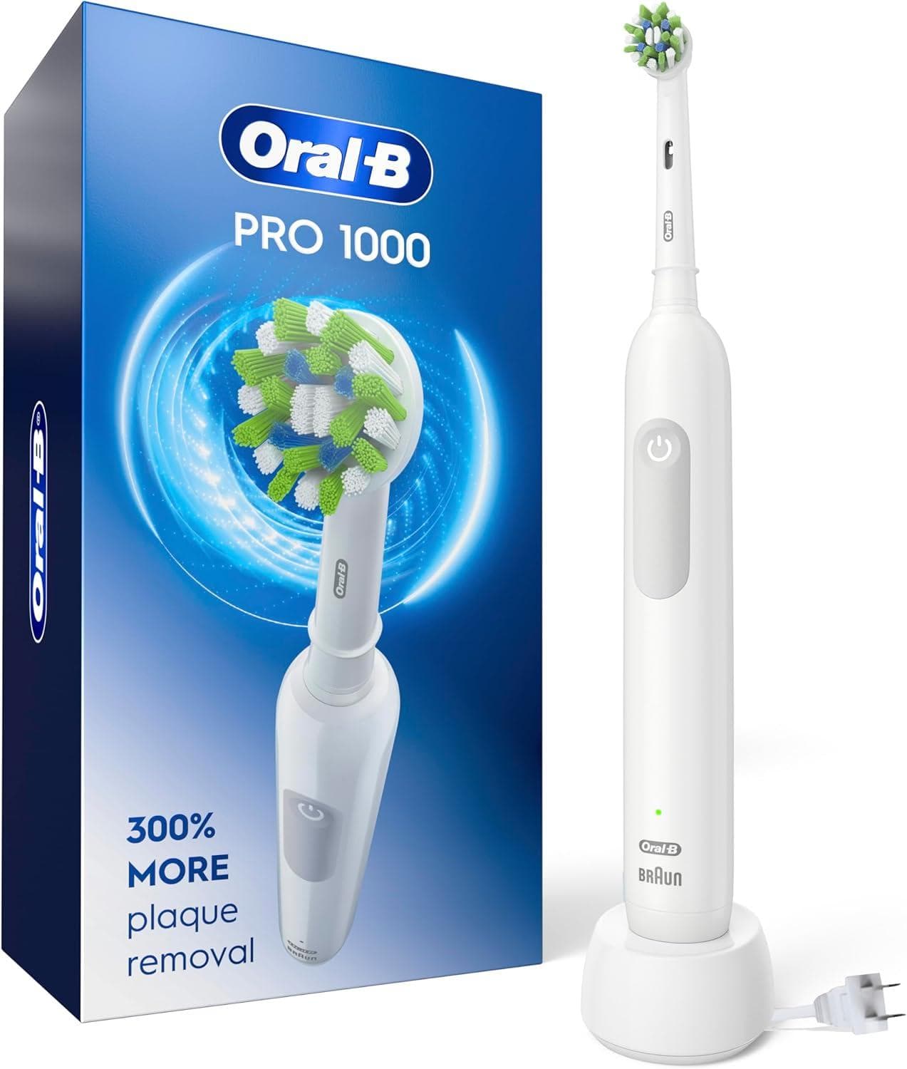 Oral-b Pro 1000 Rechargeable Electric Toothbrush – Clinically Proven 3D Cleaning Action with 2-MINUTE In-handle Timer
