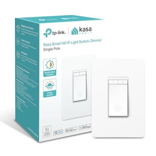 Kasa Smart Dimmer Switch (HS220) Single Pole with App and Voice Control
