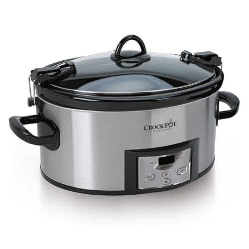 Crock-pot 6-QUART Cook & Carry Programmable Slow Cooker with Digital Timer, Locking Gasket Lid, and Stainless Steel Finish
