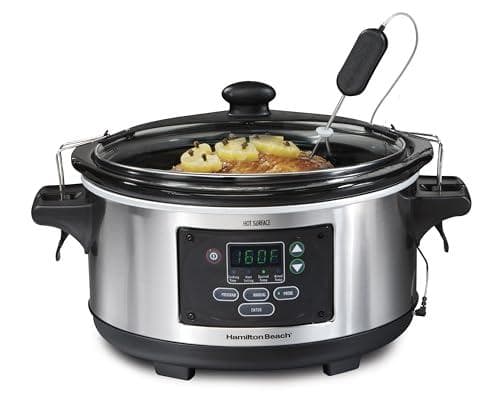 Hamilton Beach 6-QUART Set & Forget Programmable Slow Cooker with Temperature Probe