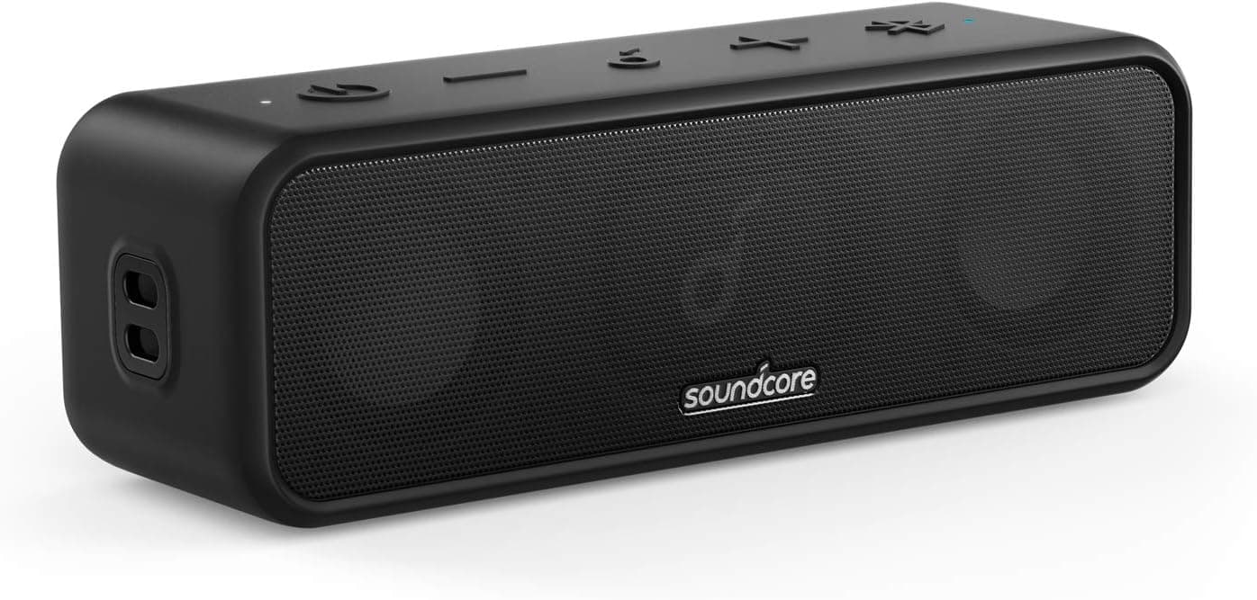 Soundcore Anker 3 Portable Bluetooth Speaker with Dual Titanium Drivers, 16W Stereo, IPX7 Waterproofing, and Partycast