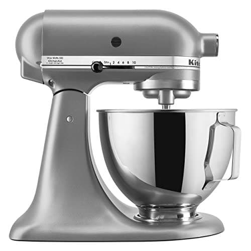 Kitchenaid Deluxe 4.5-QUART Tilt-head Stand Mixer (KSM97) – Stainless Steel Bowl with Coated Flat Beater, Dough Hook & Wire Whip