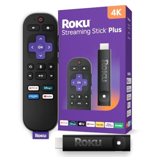 Roku Streaming Stick Plus 4K and HDR10+ Streaming Device with Long-range Wi-fi Receiver and Voice Remote