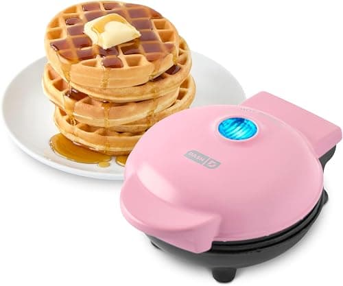 Dash Mini Waffle Maker Machine 4-INCH Dual Non-stick Cooking Surfaces & Compact Design